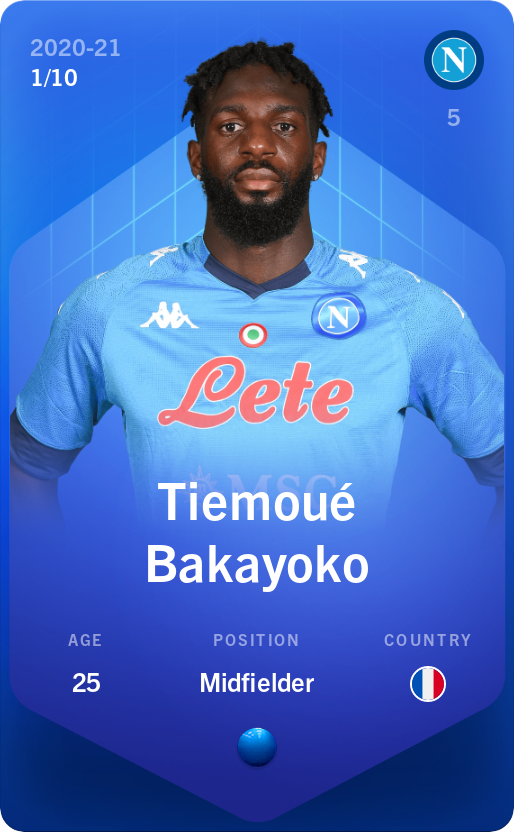 Sorare - Sorare Official - Tiemoué Bakayoko 2020-21 • Super Rare 1/10 - NFT # 80626675023221559336038578821610649234586925426882341670112858421523930061267