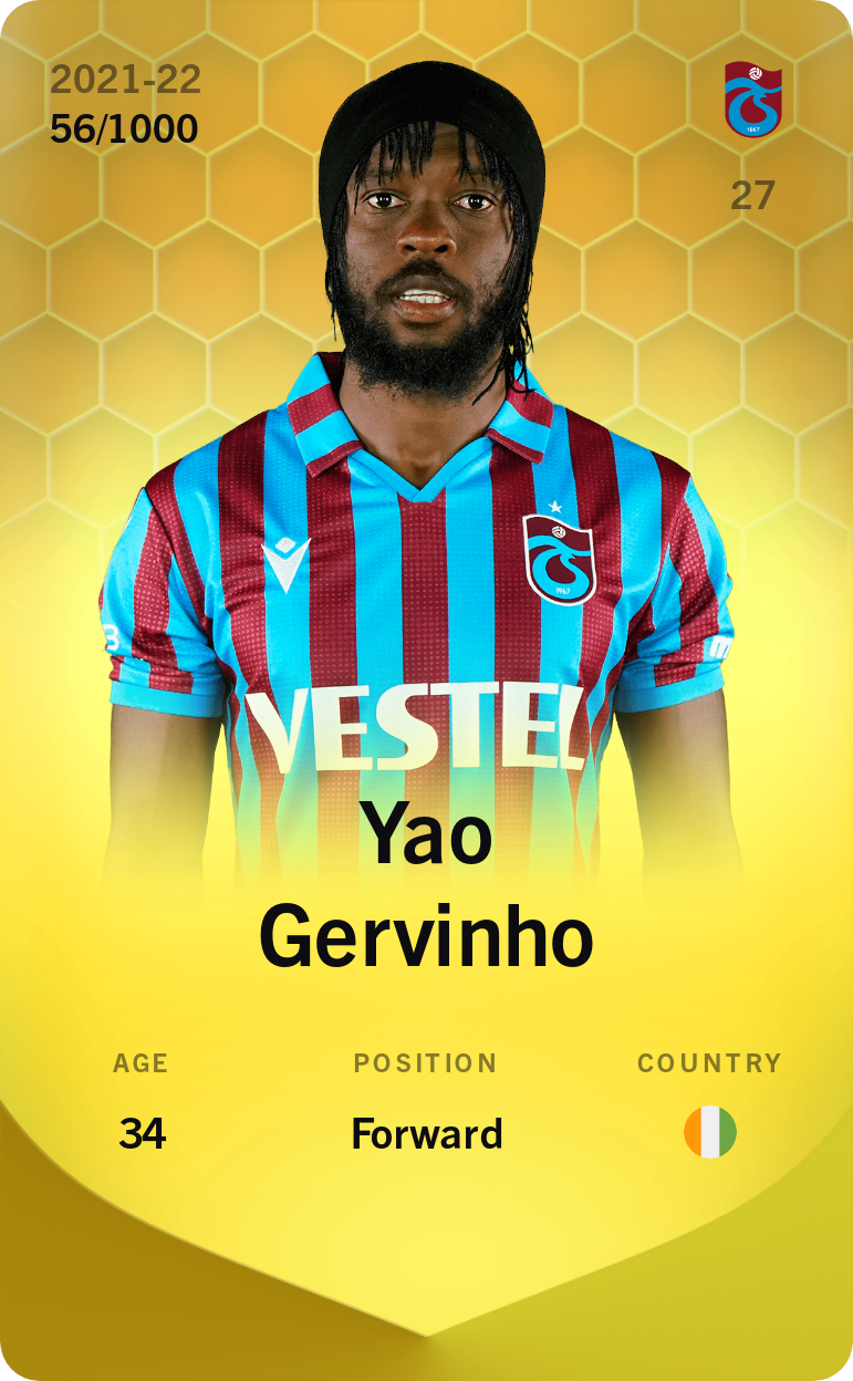 Sorare - Sorare Official - Yao Gervinho 2021-22 • Limited 56/1000 - NFT # 90949497510896971000204352854093830213022470456689068963888974457769533935576