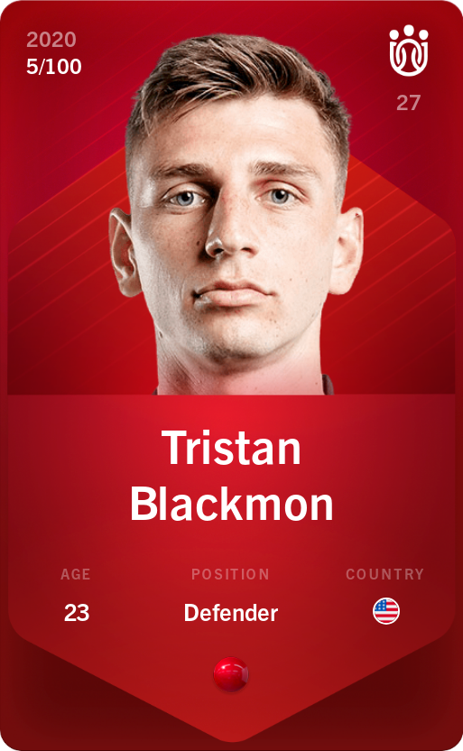 Sorare - Sorare Official - Tristan Blackmon 2020-21 • Rare 5/100 - NFT # 63085668233258429291169045385419781155071544453903395917408640436904090964350