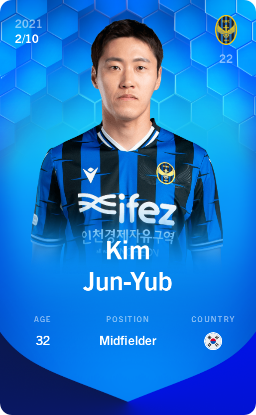 Sorare - Sorare Official - Kim Jun-Yub 2021-22 • Super Rare 2/10 - NFT # 76904897855883194604538364135154164441142755813207074730787710699087696010014
