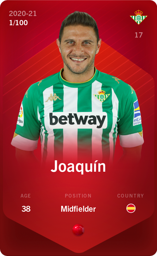 Sorare - Sorare Official - Joaquín 2020-21 • Rare 1/100 - NFT # 84280178006507569084044319315668344295328188143522708256573577506955880679719