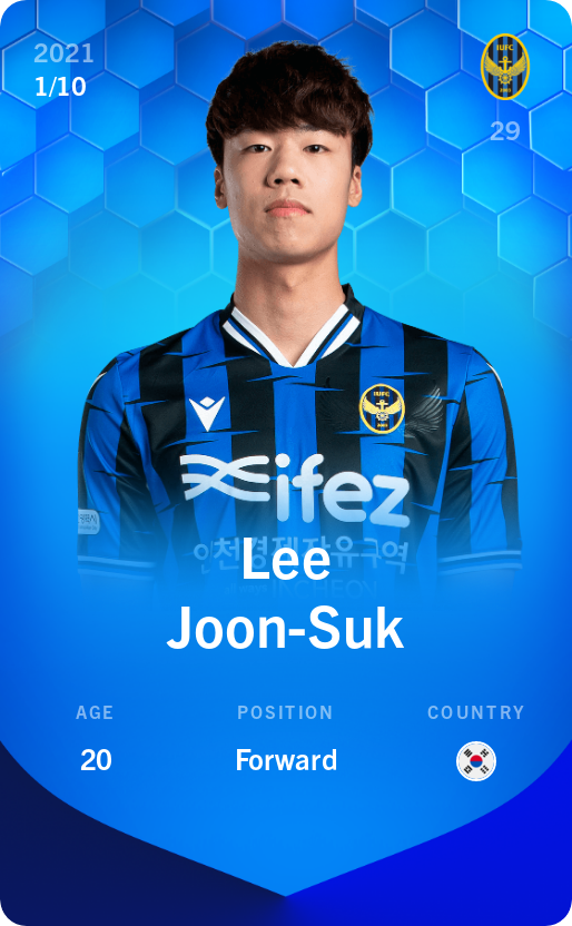 Sorare - Sorare Official - Lee Joon-Suk 2021-22 • Super Rare 1/10 - NFT # 71325040678044944907868802168695559076255313827275097702603849028471362191311