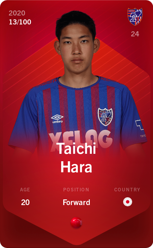 Sorare - Sorare Official - Taichi Hara 2020-21 • Rare 13/100 - NFT # 52990728722643022311925924963784255654726168539936754448444050161980987962860