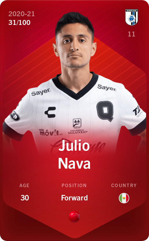 Sorare - Sorare Official - Julio Nava 2020-21 • Rare 31/100 - NFT # 111567828712192217239137309333361179760968851602795158591507930567309693972455