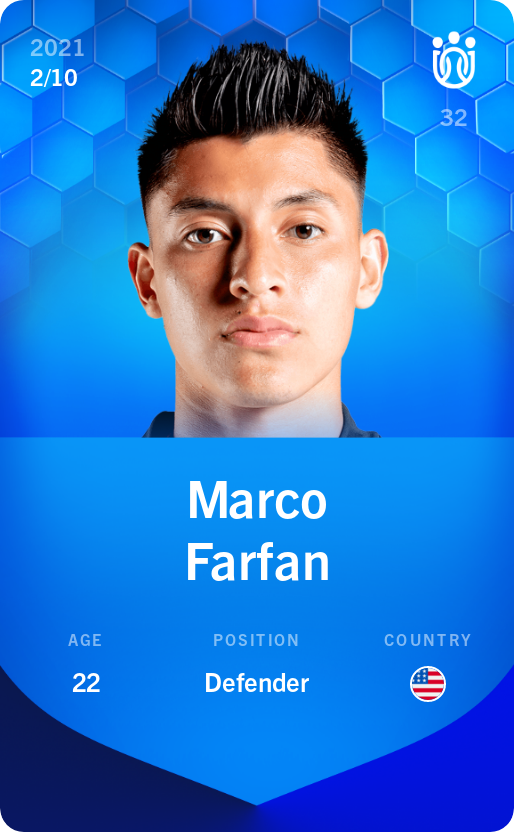 Sorare - Sorare Official - Marco Farfan 2021-22 • Super Rare 2/10 - NFT # 14222289943740848143736488659720945446232838673753717008050578740003319193343