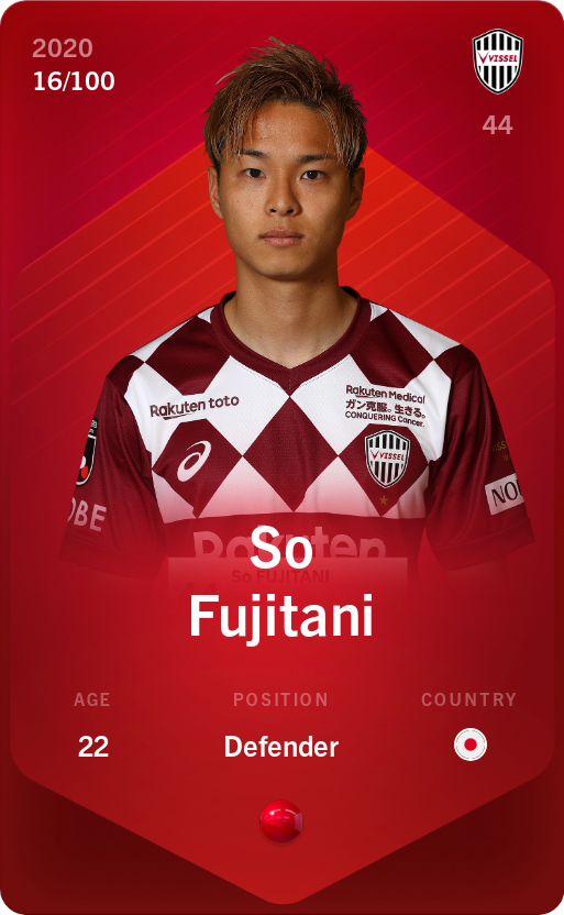 Sorare - Sorare Official - So Fujitani 2020-21 • Rare 16/100 - NFT # 17423574300700787828695496114522086453621872749259942967402100996232624242706