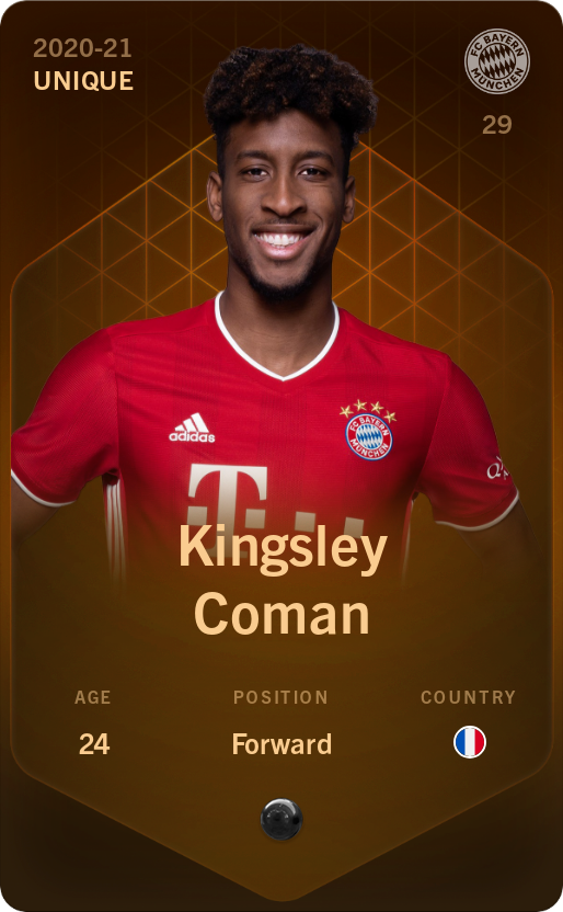 Sorare - Sorare Official - Kingsley Coman 2020-21 • Unique - NFT # 87197379749259973078328836557724943105204563243406581148411481986740558832679