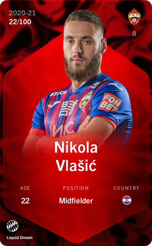 Sorare - Sorare Official - Nikola Vlašić 2020-21 • Rare 22/100 - NFT # 89504307031563189030527184877467469943535703938341037265232272851362948413536