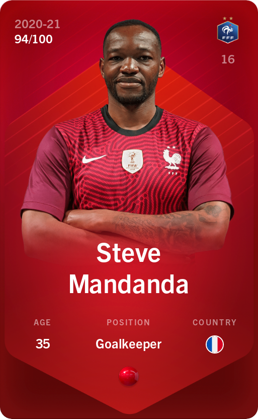 Sorare - Sorare Official - Steve Mandanda 2020-21 • Rare 94/100 - NFT # 20097277924798478825139923432446315079525960702584937502334751453033656655949