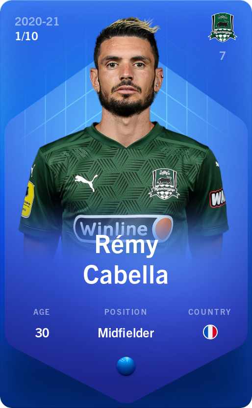 Sorare - Sorare Official - Rémy Cabella 2020-21 • Super Rare 1/10 - NFT # 55057175004973418427613695721303337055249836332892992232346233080416522071696