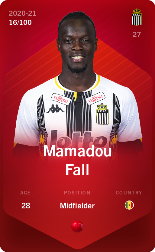 Sorare - Sorare Official - Mamadou Fall 2020-21 • Rare 16/100 - NFT # 39626111514949721623423372088078585756738032861777669701918860716922554003926