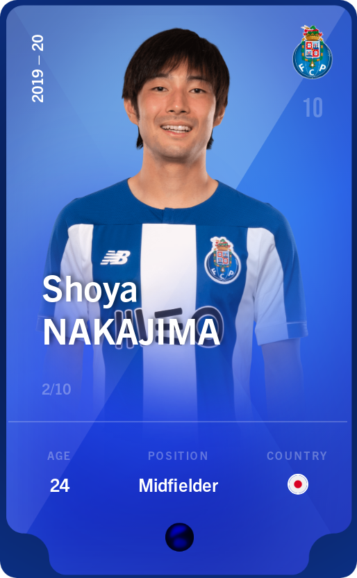 Sorare - Sorare Official - Shoya Nakajima 2019-20 • Super Rare 2/10 - NFT # 48658786284505506980364368476258665300825521267033167086296242134190839512135