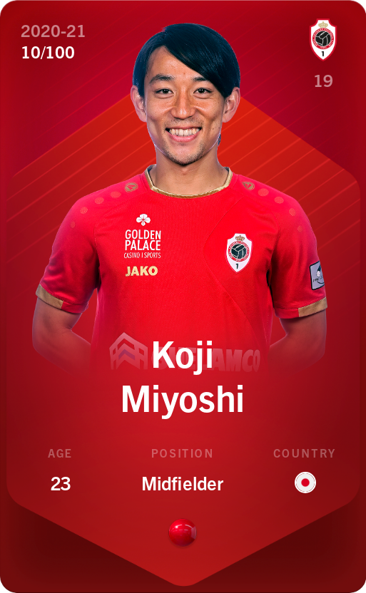 Sorare - Sorare Official - Koji Miyoshi 2020-21 • Rare 10/100 - NFT # 71440719091445573835429216024965133068652513917052978934299038148730287166646