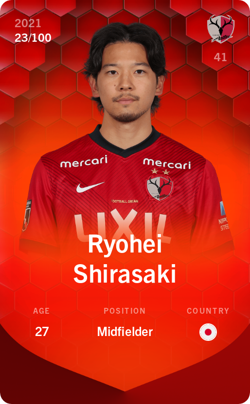 Sorare - Sorare Official - Ryohei Shirasaki 2021-22 • Rare 23/100 - NFT # 81840072223542786790400276010854877746093344952614754383396564222339792594802