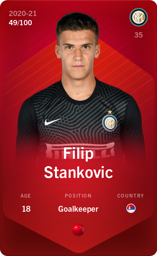 Sorare - Sorare Official - Filip Stankovic 2020-21 • Rare 49/100 - NFT # 15576608705788376025605437217100057871685262057505419097572855409837630835130