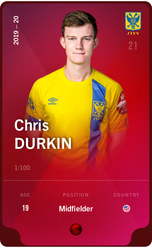 Sorare - Sorare Official - Chris Durkin 2019-20 • Rare 1/100 - NFT # 5248967719583583073205229383706824642906876152834714507602597448329088677401