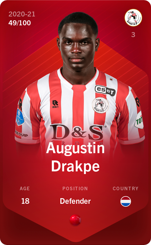 Sorare - Sorare Official - Augustin Drakpe 2020-21 • Rare 49/100 - NFT # 103732741904007114628212857007033906318316850773813636296081736575051159623556