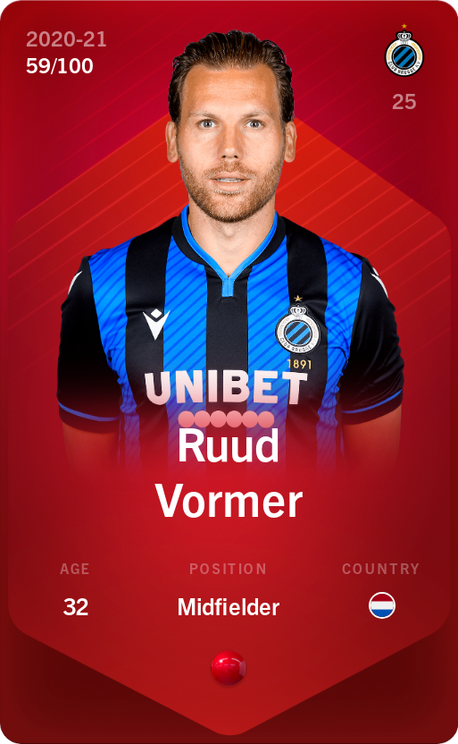 Sorare - Sorare Official - Ruud Vormer 2020-21 • Rare 59/100 - NFT # 66557605263621927060958616537001526503879991242220341591292118638345366260901
