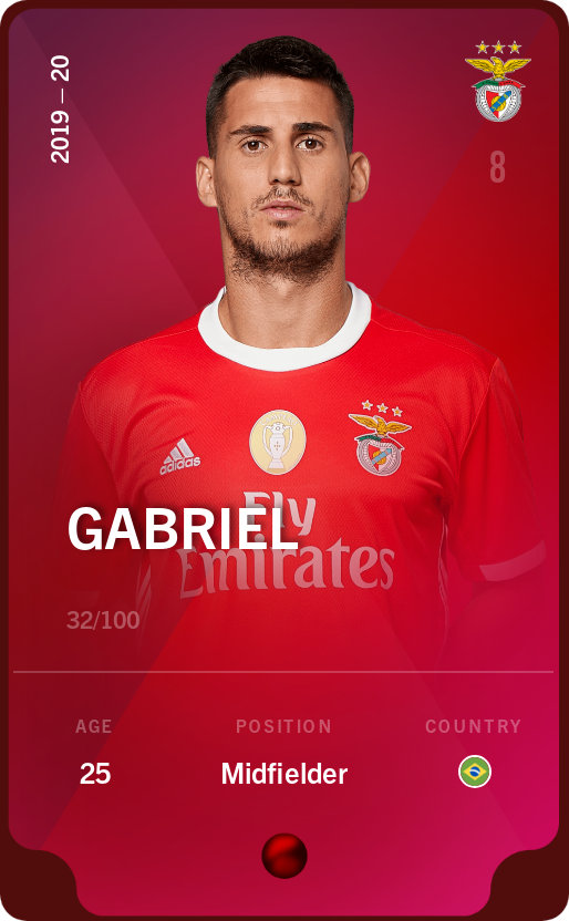 Sorare - Sorare Official - Gabriel 2019-20 • Rare 32/100 - NFT # 110010262399028509925279952940474593786313406448055117671383359810007923284252