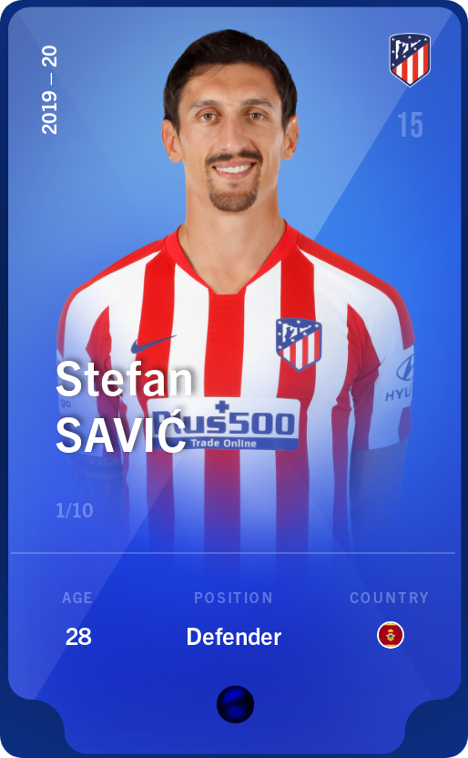Sorare - Sorare Official - Stefan Savić 2019-20 • Super Rare 1/10 - NFT # 6042395309984864902024826050867662668814067054018846479230113038767527909726