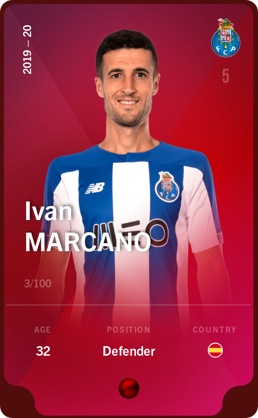 Sorare - Sorare Official - Ivan Marcano 2019-20 • Rare 3/100 - NFT # 96257797637367572572463815332026294526182719192657223694145691379552344282648