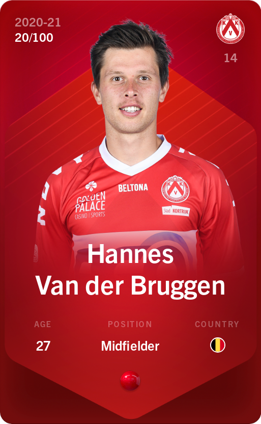 Sorare - Sorare Official - Hannes Van der Bruggen 2020-21 • Rare 20/100 - NFT # 74704921084451834411267828446062476017849509417985491613940861068489453090859