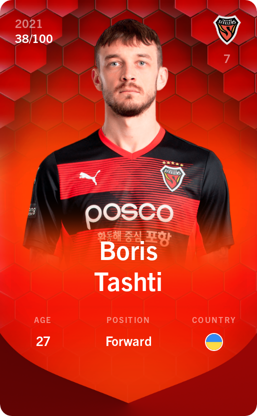 Sorare - Sorare Official - Boris Tashti 2021-22 • Rare 38/100 - NFT # 19268082070752551290742110370831251707266624821979607203363241582004828256169