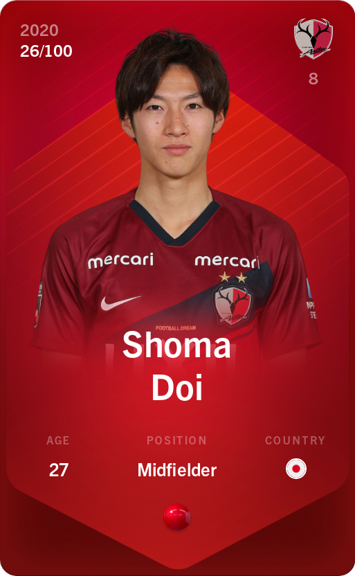 Sorare - Sorare Official - Shoma Doi 2020-21 • Rare 26/100 - NFT # 110169696762132411622787040203065295503040845039344277257287931070982185071681