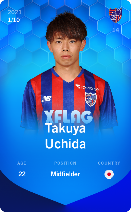 Sorare - Sorare Official - Takuya Uchida 2021-22 • Super Rare 1/10 - NFT # 20632473428820320365864377729145505192785380008440310099421434275571790791929