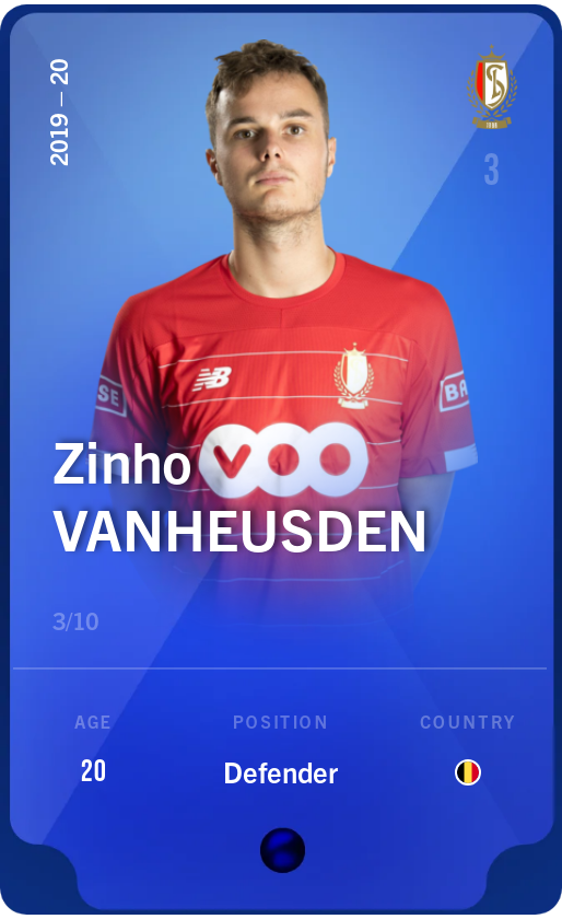 Sorare - Sorare Official - Zinho Vanheusden 2019-20 • Super Rare 3/10 - NFT # 41829643512571951621914102798563584185706326467085521014942959525579996582229