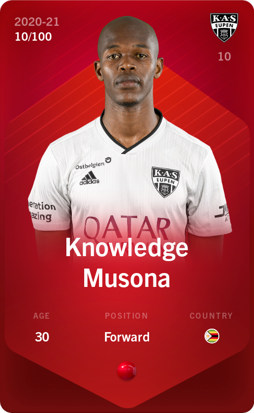 Sorare - Sorare Official - Knowledge Musona 2020-21 • Rare 10/100 - NFT # 62159691097382082031783770739092068702742340629457951544179741145909520792220