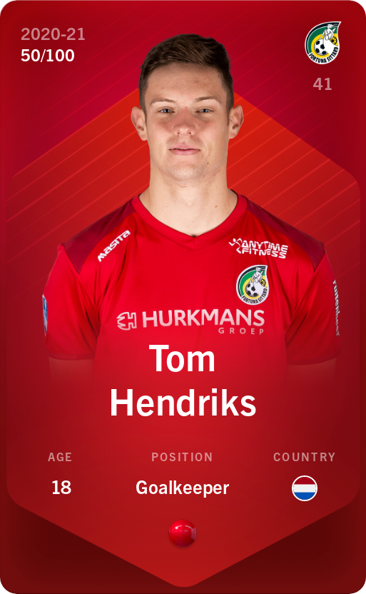 Sorare - Sorare Official - Tom Hendriks 2020-21 • Rare 50/100 - NFT # 67821975118669780887754607800438983501004457255740044168788542392998405613000