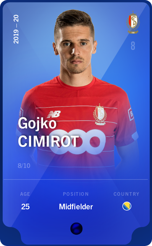 Sorare - Sorare Official - Gojko Cimirot 2019-20 • Super Rare 8/10 - NFT # 9717394116856885695038642182094454064758227848873354480818290563077492470617