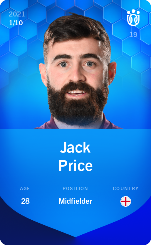 Sorare - Sorare Official - Jack Price 2021-22 • Super Rare 1/10 - NFT # 21237327117553405790949570758809919721893136599298160676745190520090011262160
