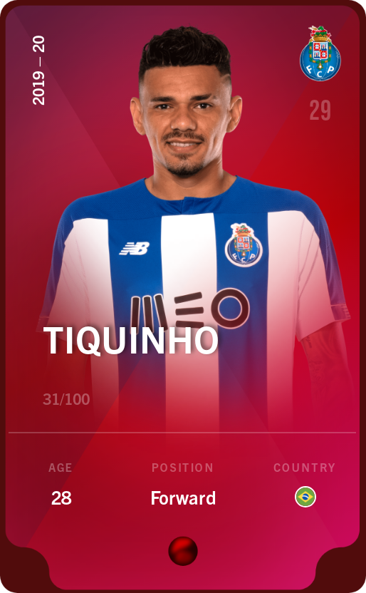 Sorare - Sorare Official - Tiquinho 2019-20 • Rare 31/100 - NFT # 29757660882349790944831802338436986805388784293042319018687576379742841410418