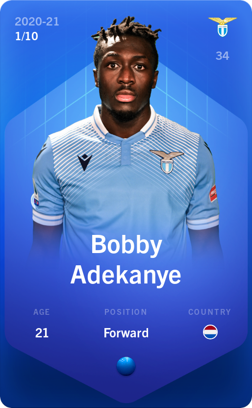 Sorare - Sorare Official - Bobby Adekanye 2020-21 • Super Rare 1/10 - NFT # 86331949732745894607483405634131300952453917698156556247372343731354313474126