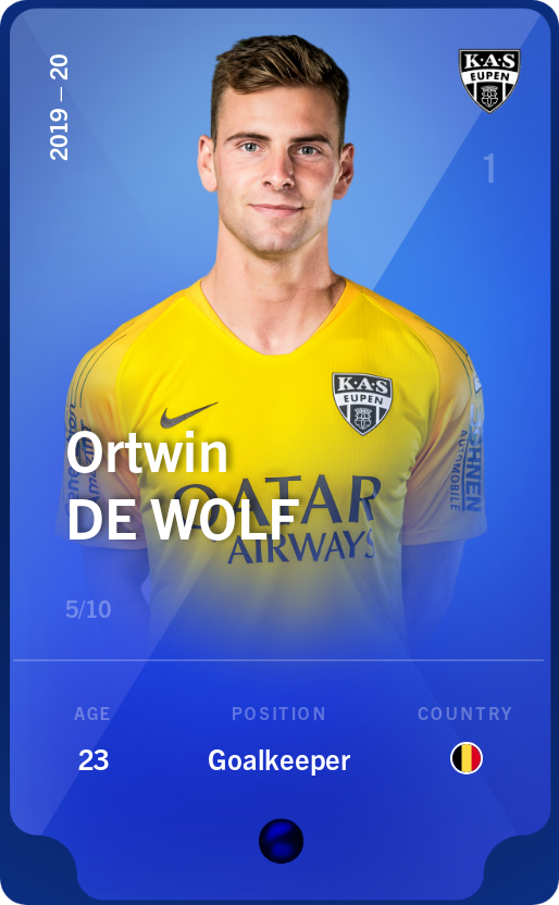 Sorare - Sorare Official - Ortwin De Wolf 2019-20 • Super Rare 5/10 - NFT # 43452397727043278470764233776438412361519136182683461074759798322122494271236