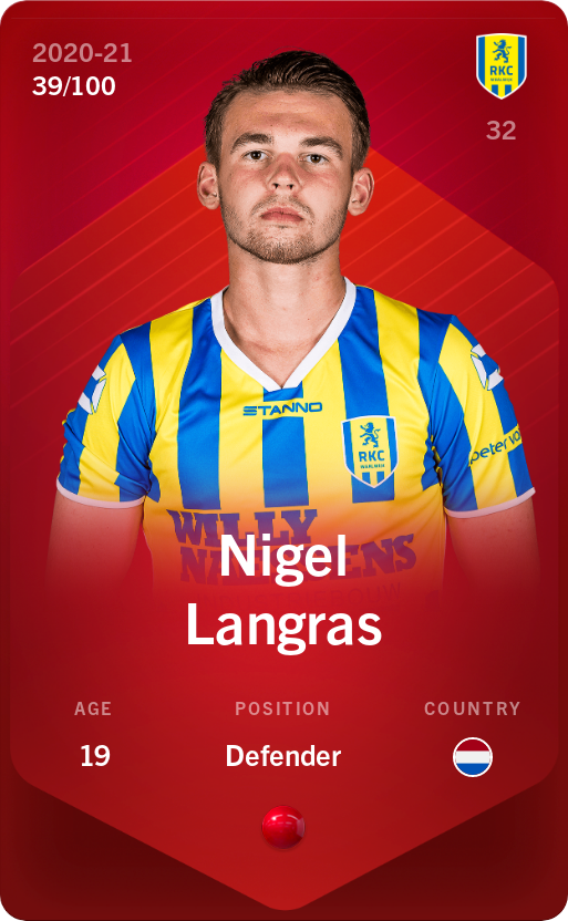 Sorare - Sorare Official - Nigel Langras 2020-21 • Rare 39/100 - NFT # 46939323687590335230536097562025928163911832592268544715384672217631288278910