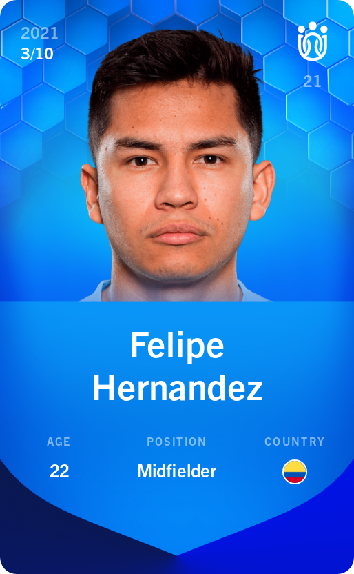 Sorare - Sorare Official - Felipe Hernandez 2021-22 • Super Rare 3/10 - NFT # 54968365668281660180922162332843192542110970486293433234342917570641427913028