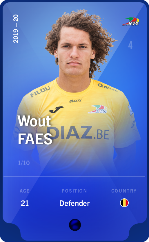 Sorare - Sorare Official - Wout Faes 2019-20 • Super Rare 1/10 - NFT # 25779488940165222874394464667689437326054849908915554781719780522999613398336
