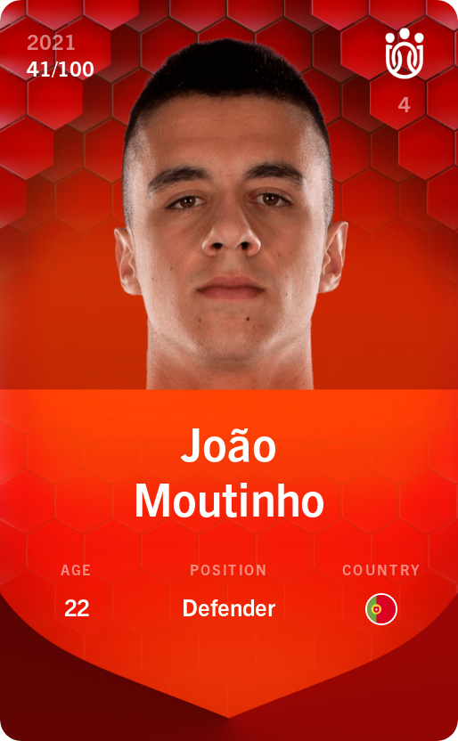 Sorare - Sorare Official - João Moutinho 2021-22 • Rare 41/100 - NFT # 97508024563996632861667328932481857270041882900324402967448508056724912252426