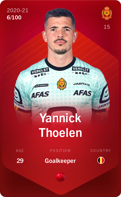 Sorare - Sorare Official - Yannick Thoelen 2020-21 • Rare 6/100 - NFT # 16815680652319803117729137571458975549382708531753532091637155467035498731706