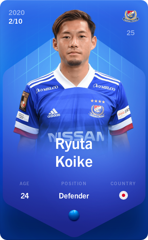Sorare - Sorare Official - Ryuta Koike 2020-21 • Super Rare 2/10 - NFT # 54065304018423362629091000974962045096187568975721428159188539059936907725102