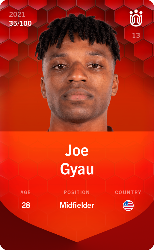 Sorare - Sorare Official - Joe Gyau 2021-22 • Rare 35/100 - NFT # 25773061238557618624674756475613985487733012316433000722557144489535548865067