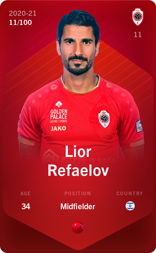 Sorare - Sorare Official - Lior Refaelov 2020-21 • Rare 11/100 - NFT # 54190600549991014031521450349208386658169989631314708848123799057841243631970