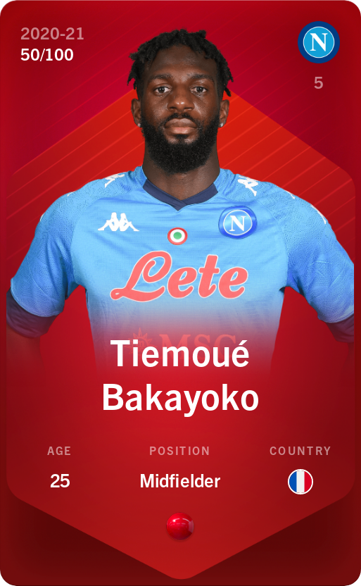 Sorare - Sorare Official - Tiemoué Bakayoko 2020-21 • Rare 50/100 - NFT # 86606333815088690697294686868989268564527992900935391184314644942014896562416