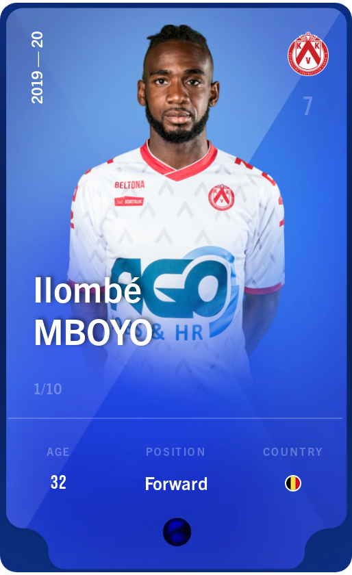 Sorare - Sorare Official - Ilombé Mboyo 2019-20 • Super Rare 1/10 - NFT # 76720228053420330570262529147845596776418652150920658909831451310766050789513