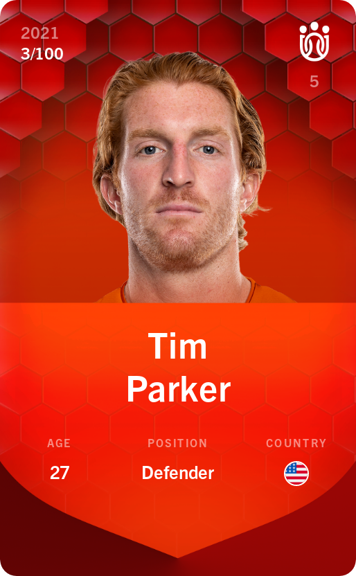 Sorare - Sorare Official - Tim Parker 2021-22 • Rare 3/100 - NFT # 82664849658504620142685844799316226970810830761209099264099704474171462818134