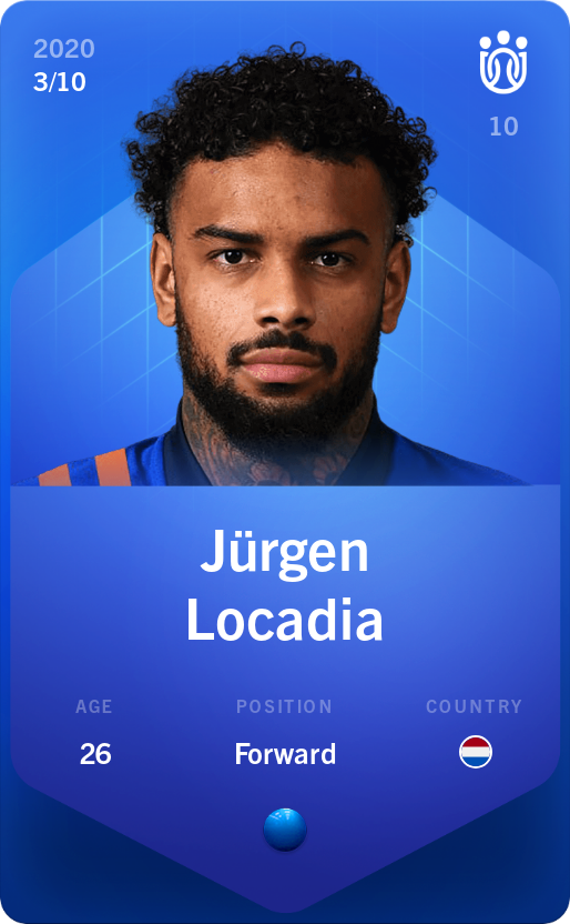 Sorare - Sorare Official - Jürgen Locadia 2020-21 • Super Rare 3/10 - NFT # 80131927559407102291831680870619148583668675506625764879948881501933400556021