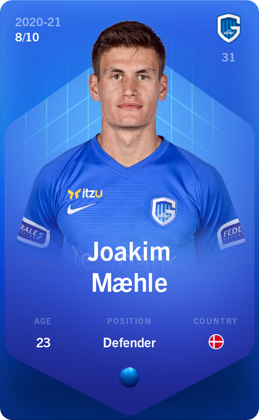 Sorare - Sorare Official - Joakim Mæhle 2020-21 • Super Rare 8/10 - NFT # 79181860161147547869273064500672370122506303616224870675568777835029070492630